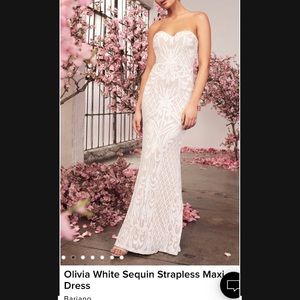 Lulu’s Olivia strapless sweetheart sequined wedding dress, size M